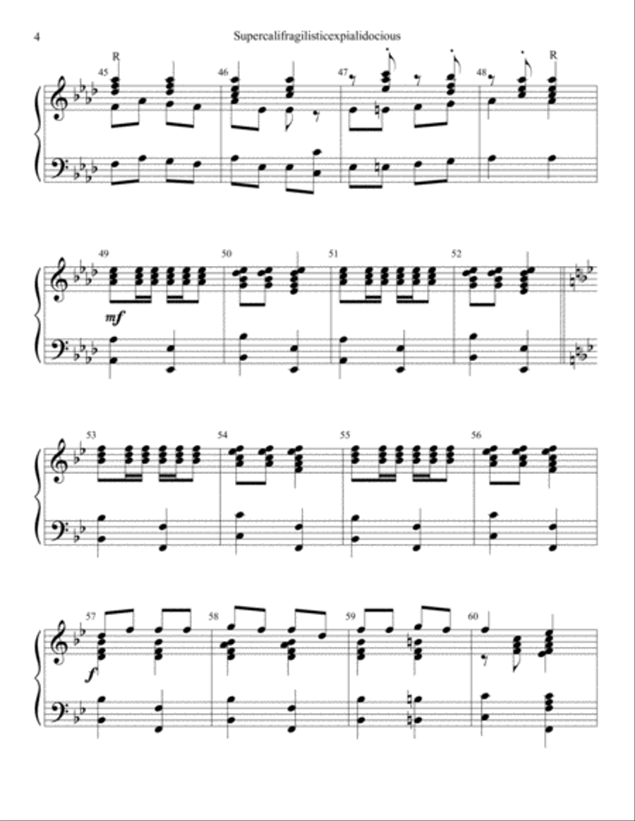 Supercalifragilisticexpialidocious from Walt Disney's MARY POPPINS Handbell Choir scores gallery preview page 4