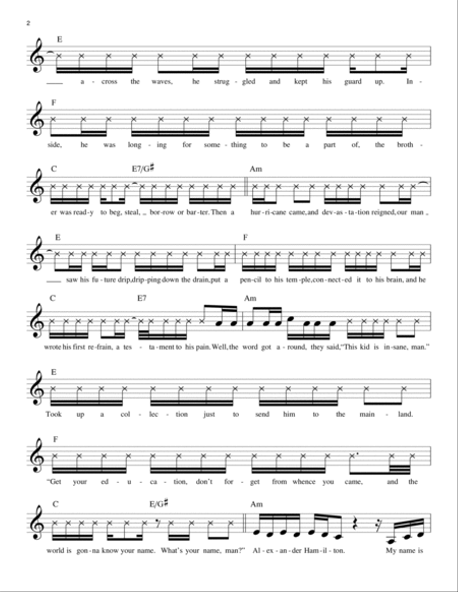 Alexander Hamilton (from Hamilton) Piano scores gallery preview page 2