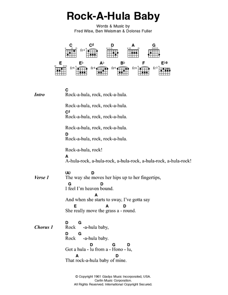 Rock-A-Hula Baby Guitar scores gallery preview page 1