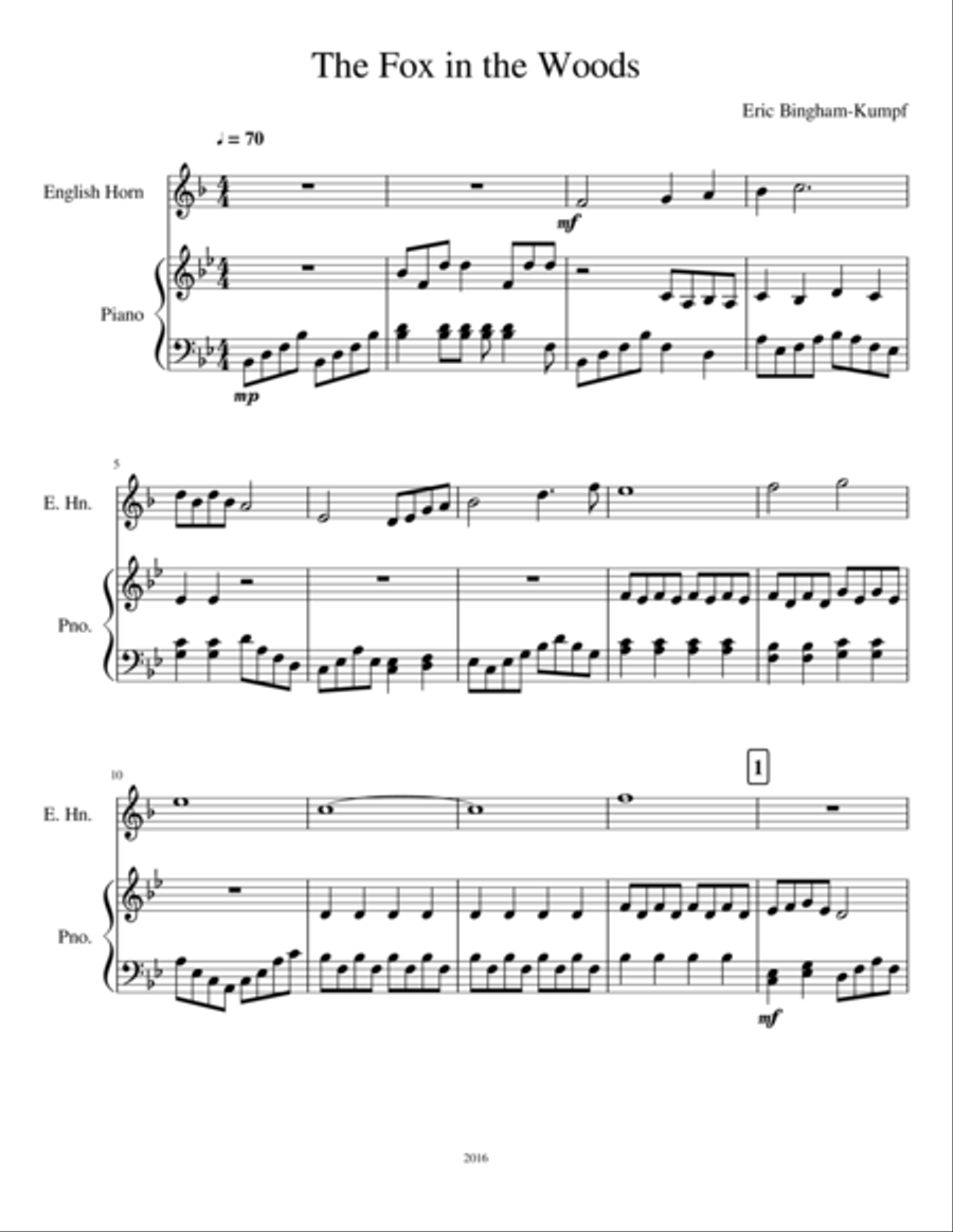 The Fox in the Woods English Horn scores gallery preview page 1