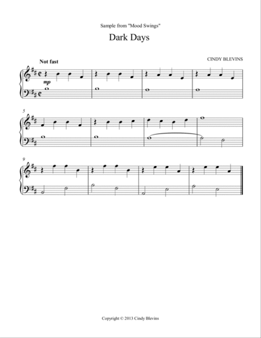 Mood Swings, 14 original solos for Lever or Pedal Harp Pedal Harp scores gallery preview page 6