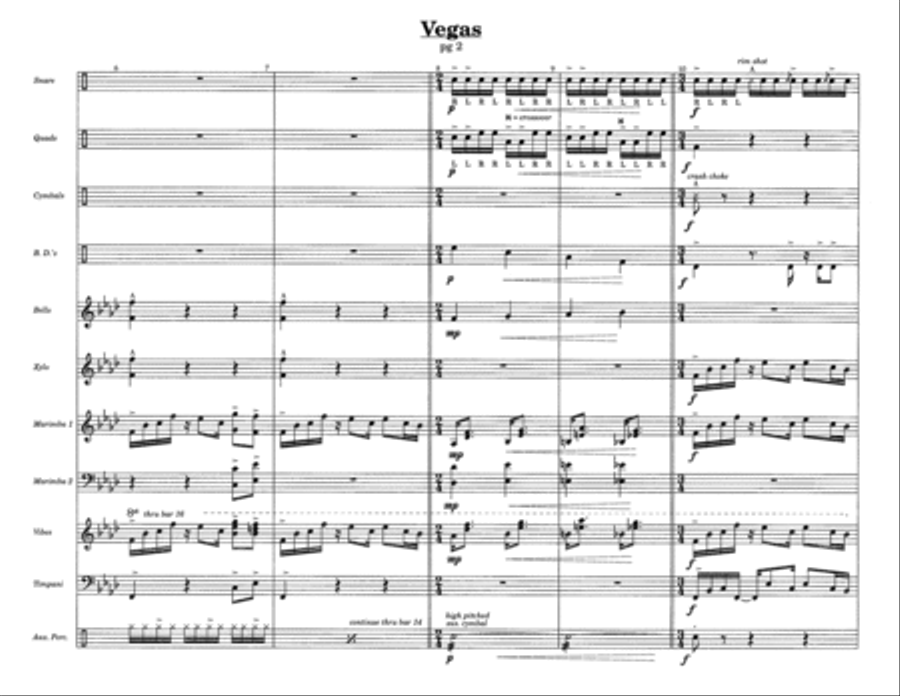 Vegas w/Tutor Tracks Vegas w/Tutor Tracks Percussion Ensemble scores gallery preview page 4
