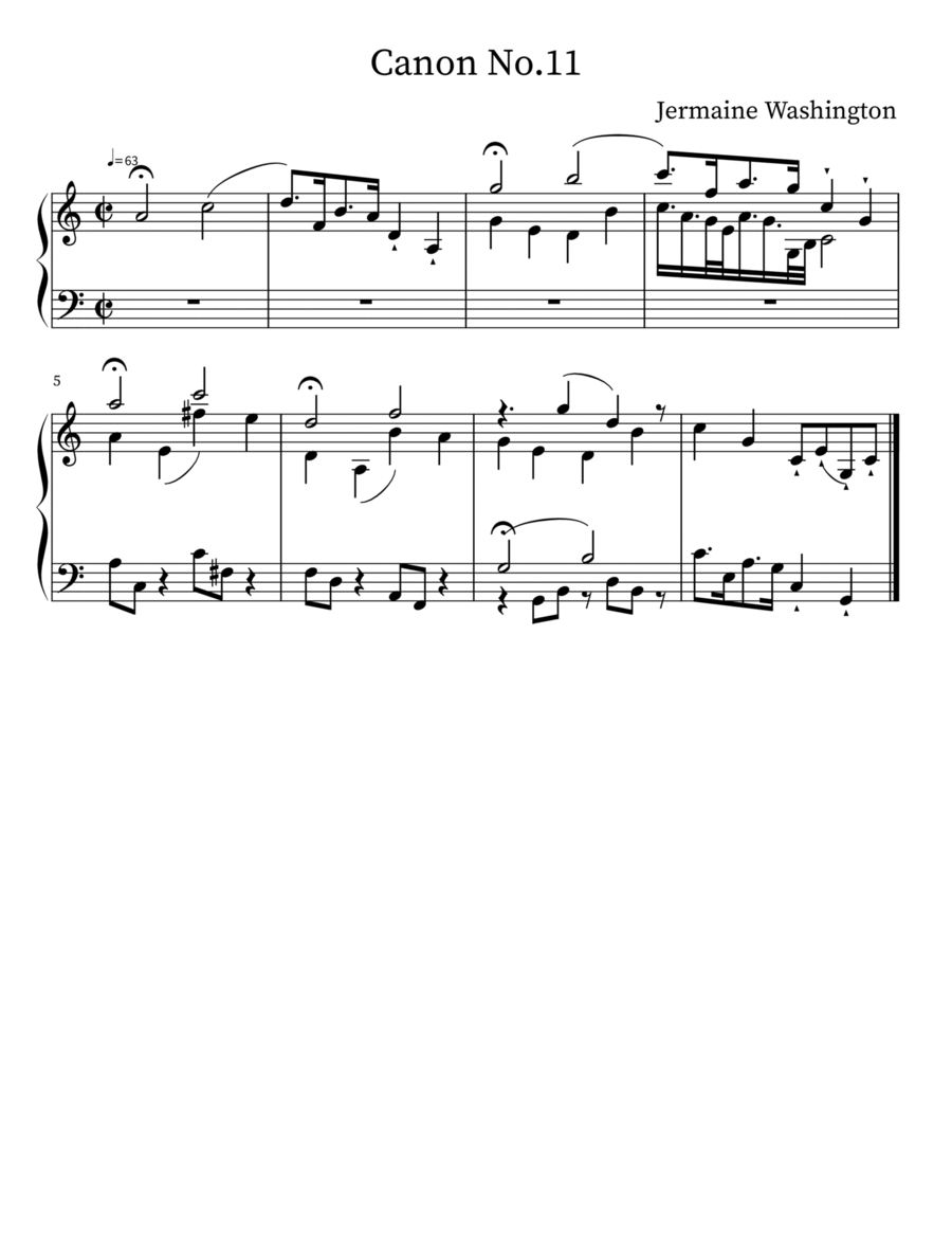 Canon 11 Canon 11 Piano Solo scores gallery preview page 1