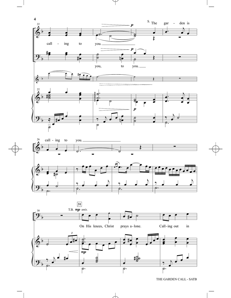 The Garden Call 4-Part scores gallery preview page 3