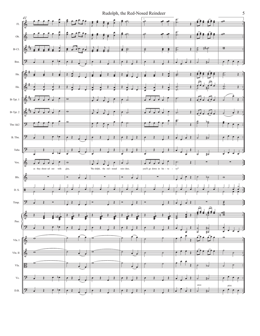 Rudolph The Red-Nosed Reindeer Full Orchestra scores gallery preview page 5