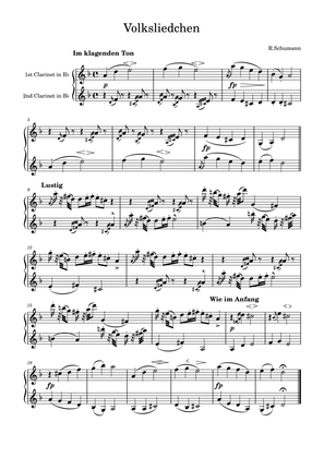 R.Schumann: Volksliedchen for two clarinets