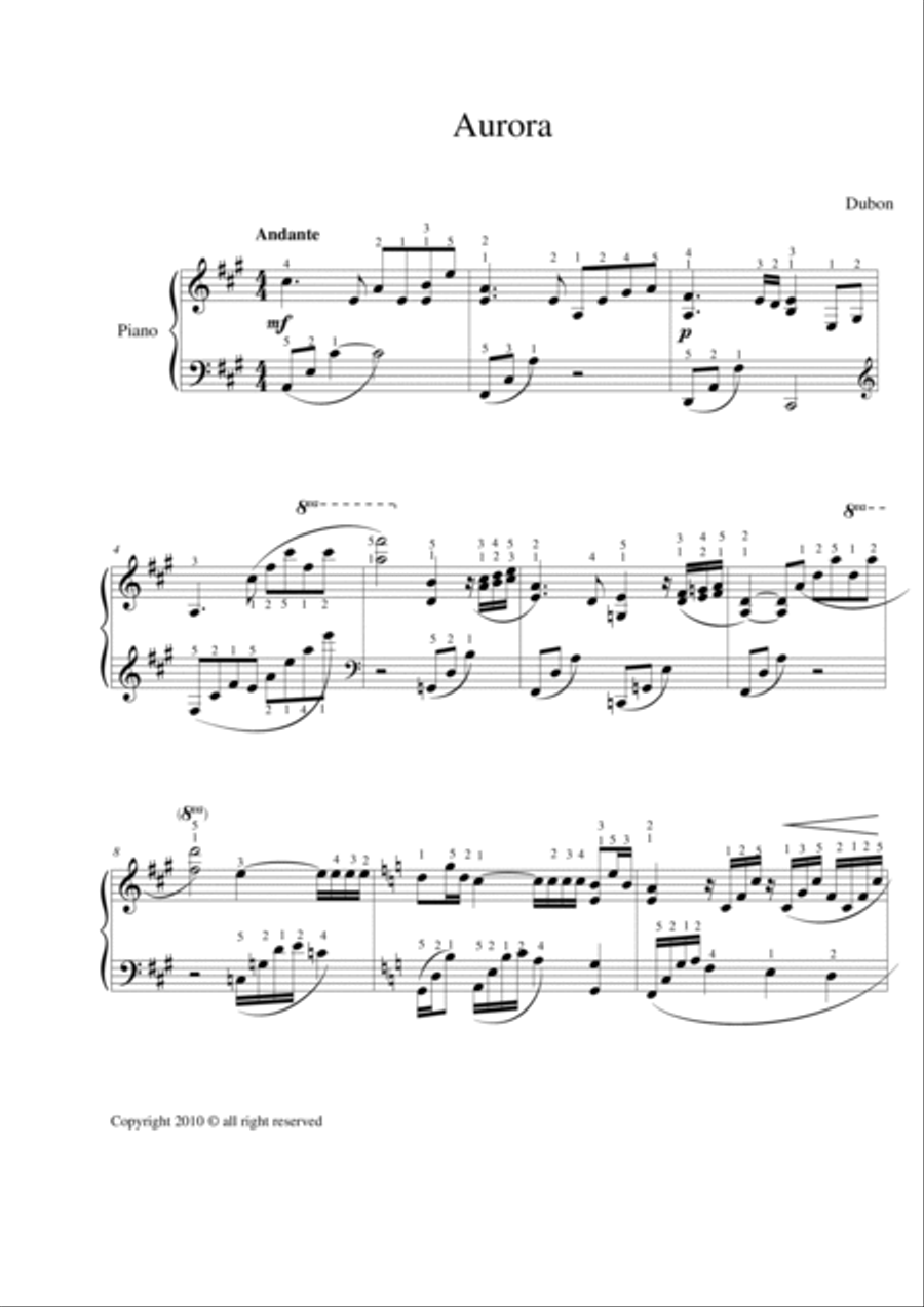 Aurora - Celajes - Lluvia en diciembre - Noviembre Piano Solo scores gallery preview page 2