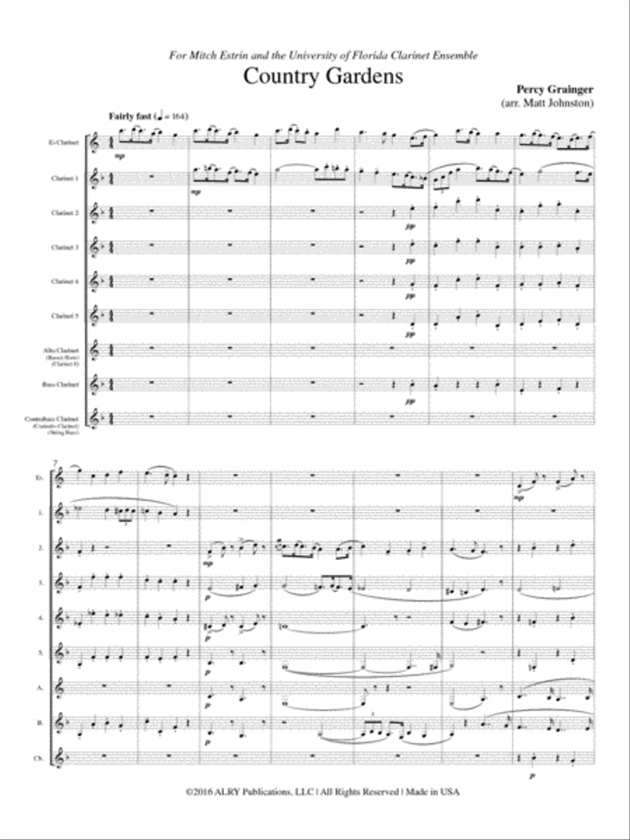 Country Gardens for Clarinet Choir Clarinet Choir scores gallery preview page 2