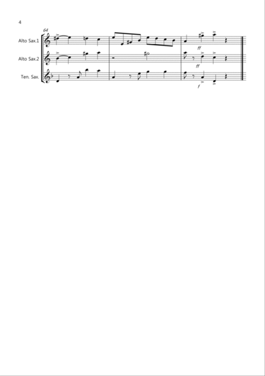 Tango á Trois for Saxophone Trio Woodwind Trio scores gallery preview page 4