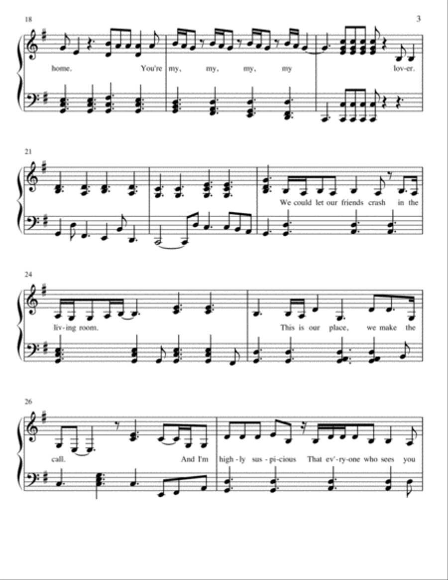 Lover Piano Solo scores gallery preview page 4