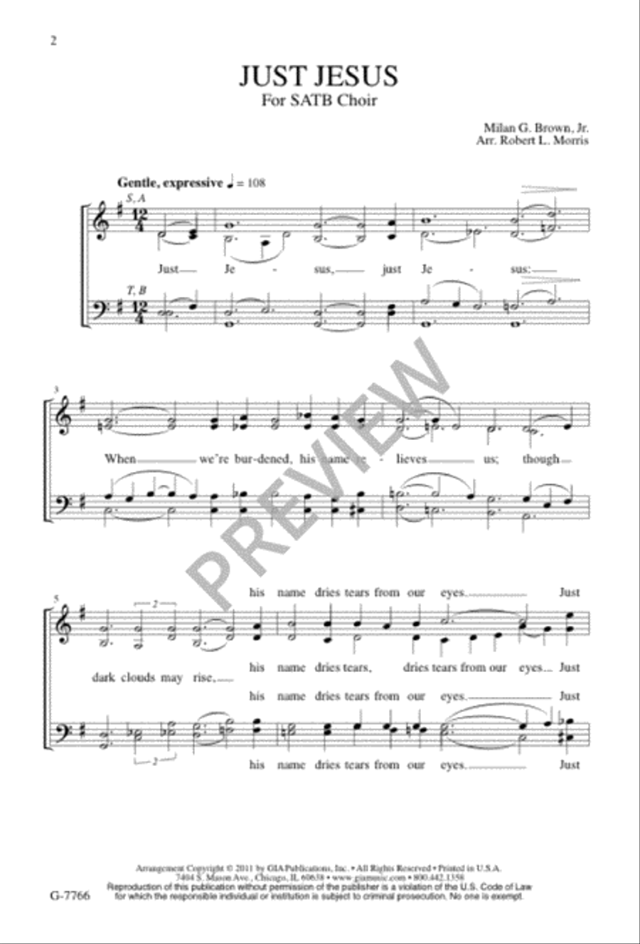 Just Jesus Just Jesus 4-Part scores gallery preview page 2