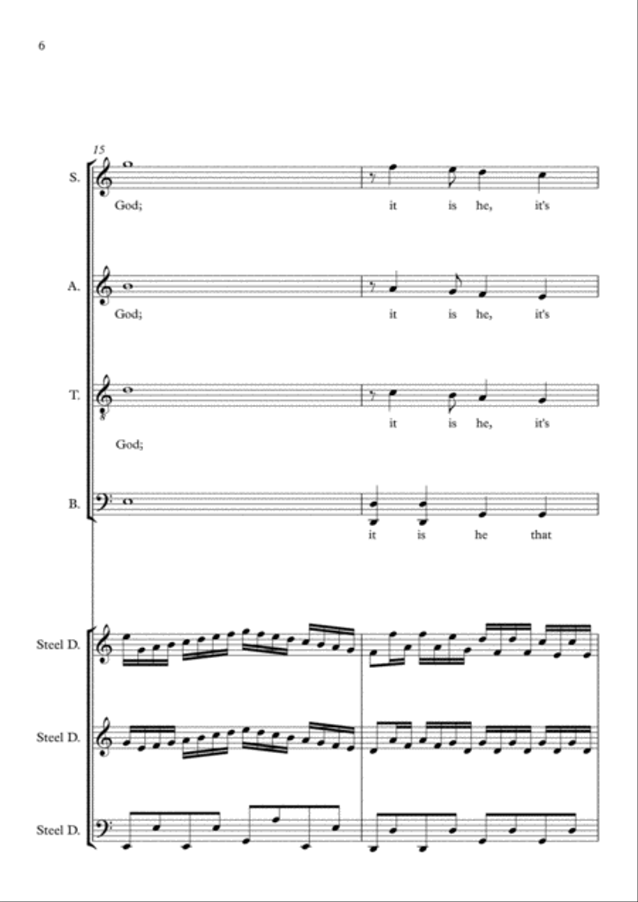 Make a joyful noise (psalm 100) for mixed choir & steel drums 4-Part scores gallery preview page 6