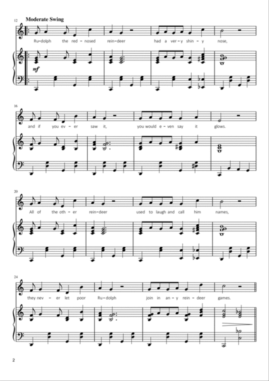 Rudolph The Red-nosed Reindeer Voice scores gallery preview page 2