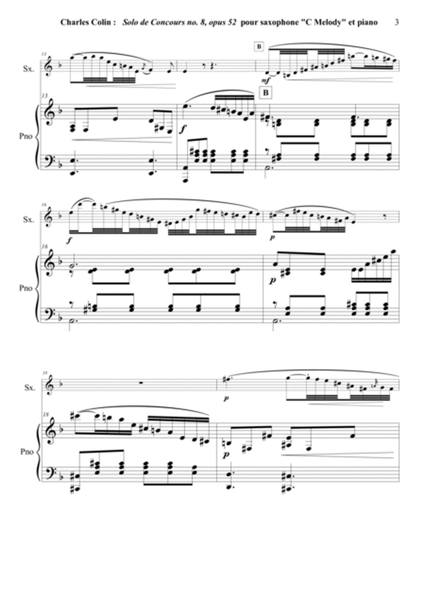 Solo de Concours, Opus 52 arranged for C Melody saxophone and piano