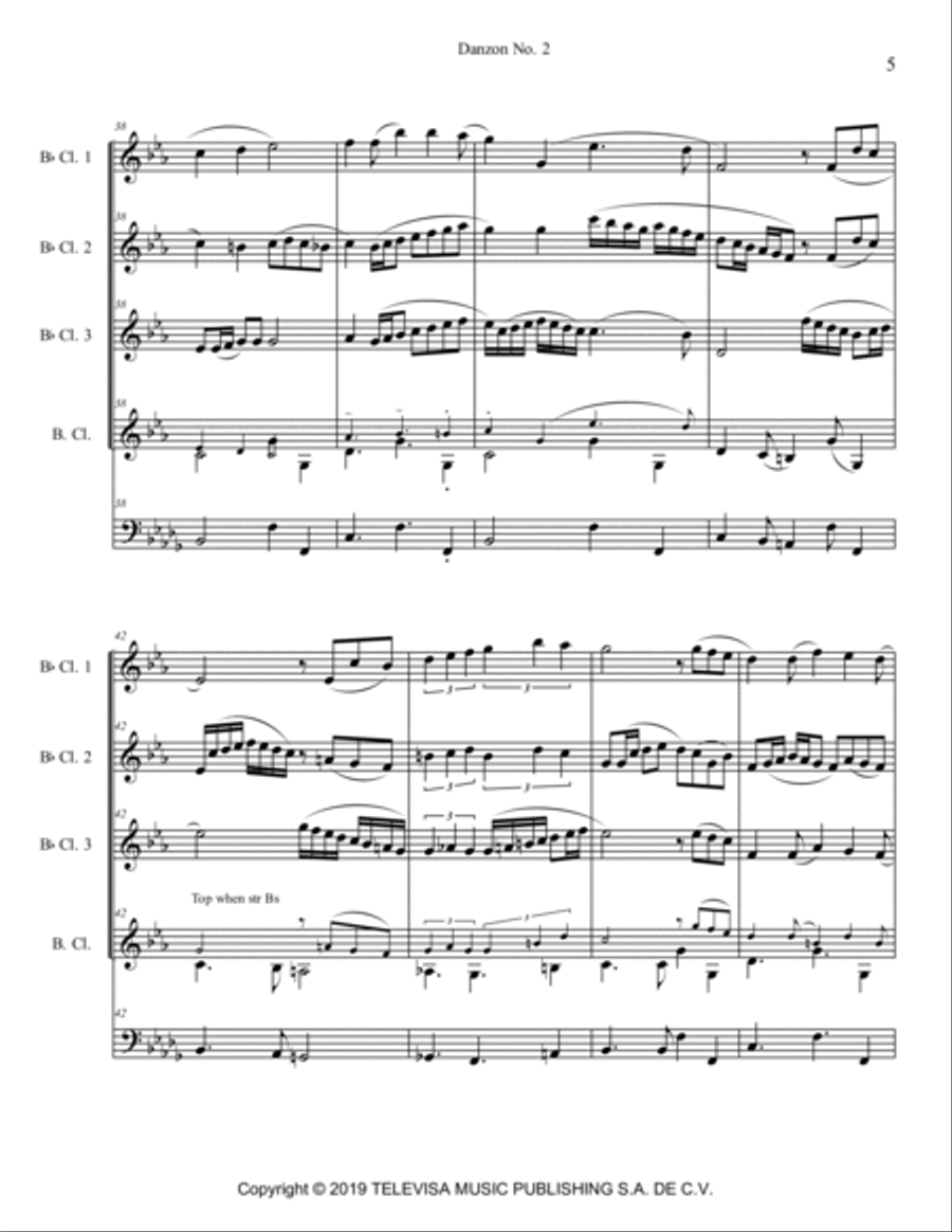 Danzon 2 Clarinet Quartet scores gallery preview page 5