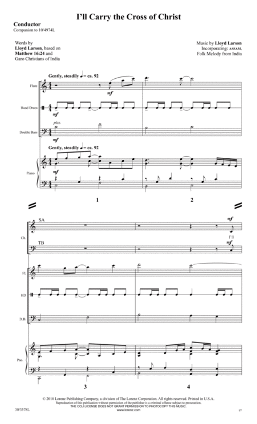 I'll Carry the Cross of Christ - Instrumental Ensemble Score and Parts Choir scores gallery preview page 3
