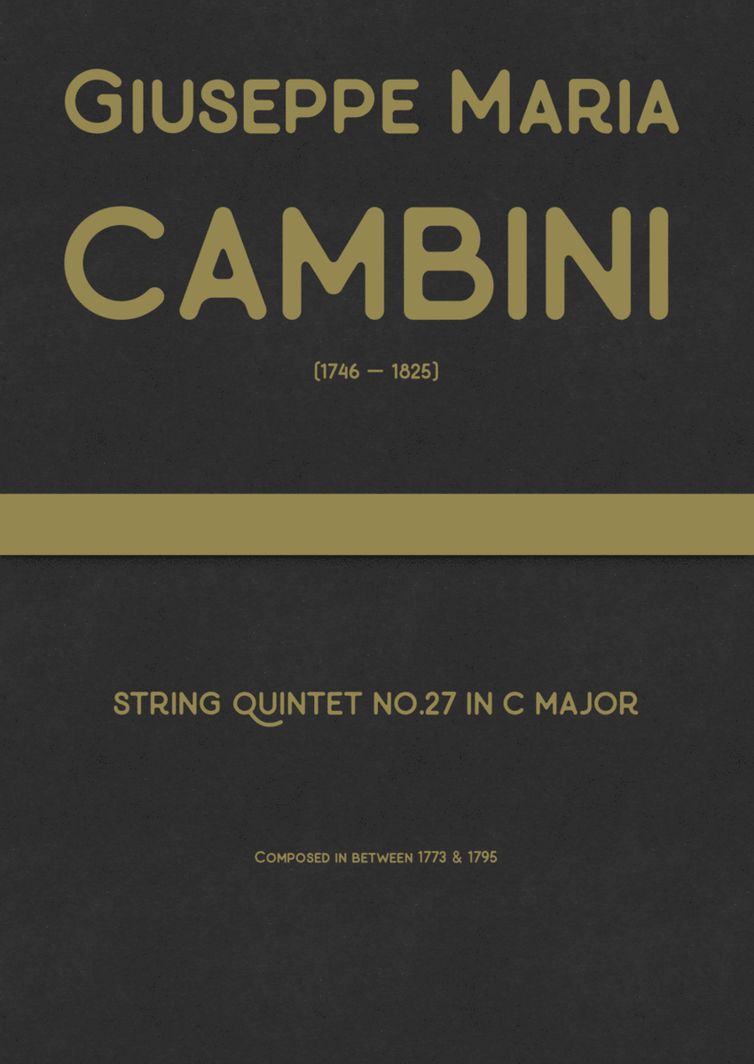 Cambini - String Quintet No.27 in C major image number null