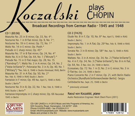 Koczalski Plays Chopin