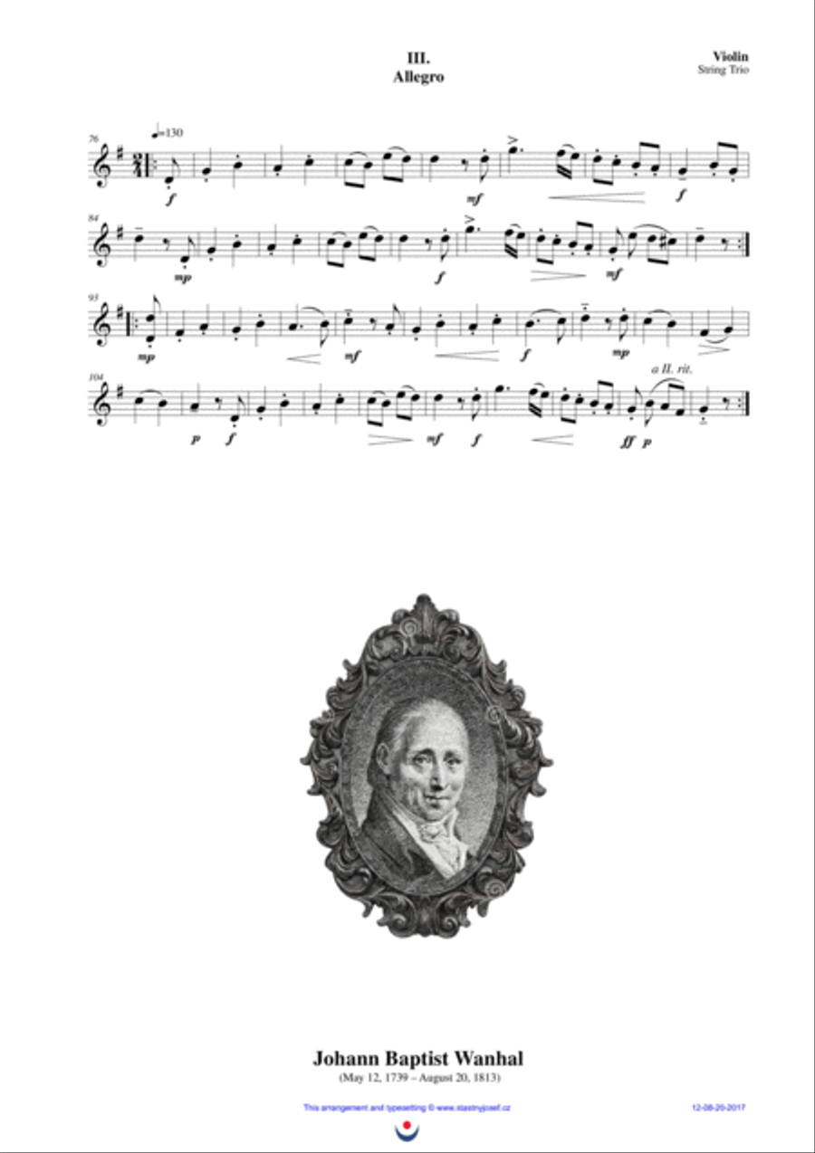 Divertimento (Cantabile, Menuetto, Allegro) String Trio scores gallery preview page 5