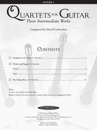 Quartets for Guitar: Three Intermediate Works: Guitar 1