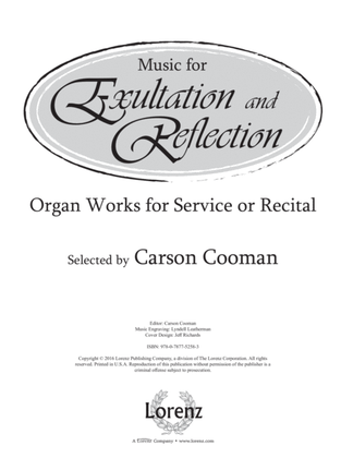 Book cover for Music for Exultation and Reflection (Digital Delivery)