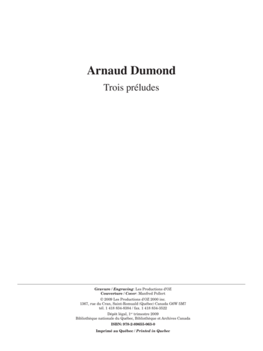 Trois préludes Trois préludes Classical Guitar scores gallery preview page 1