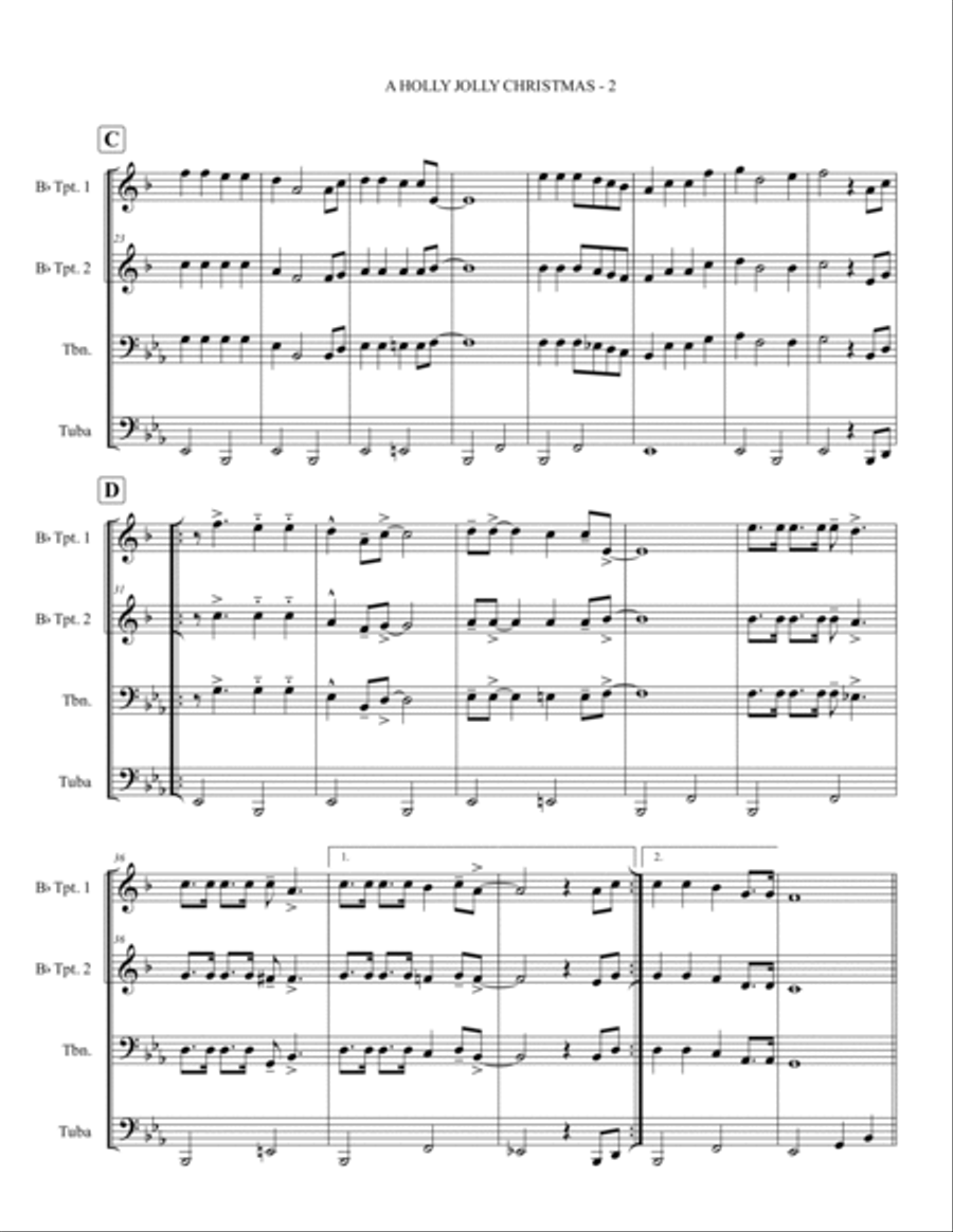 A Holly Jolly Christmas Brass Ensemble scores gallery preview page 3