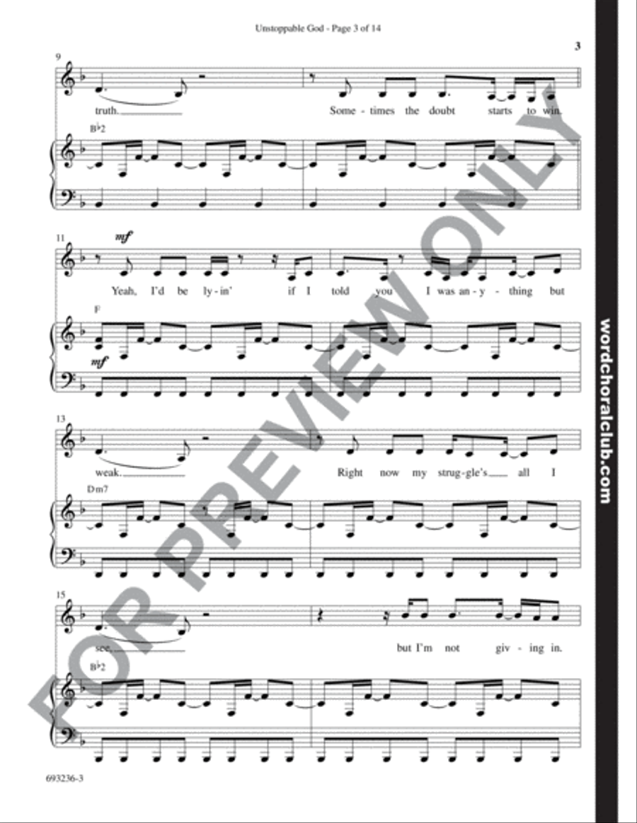 Unstoppable God - Anthem 4-Part scores gallery preview page 4