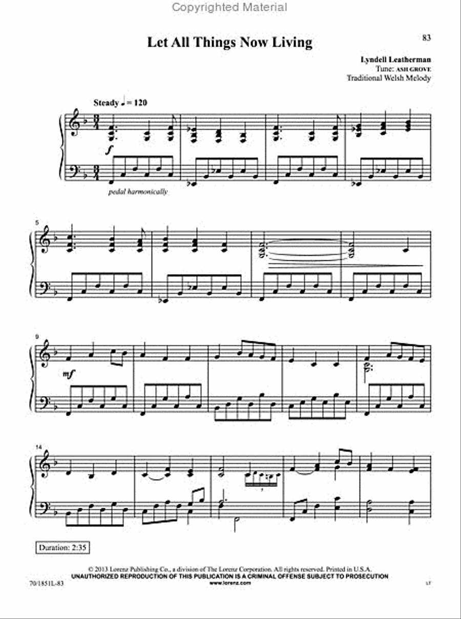 Hymn Tunes A to Z Piano Solo scores gallery preview page 8