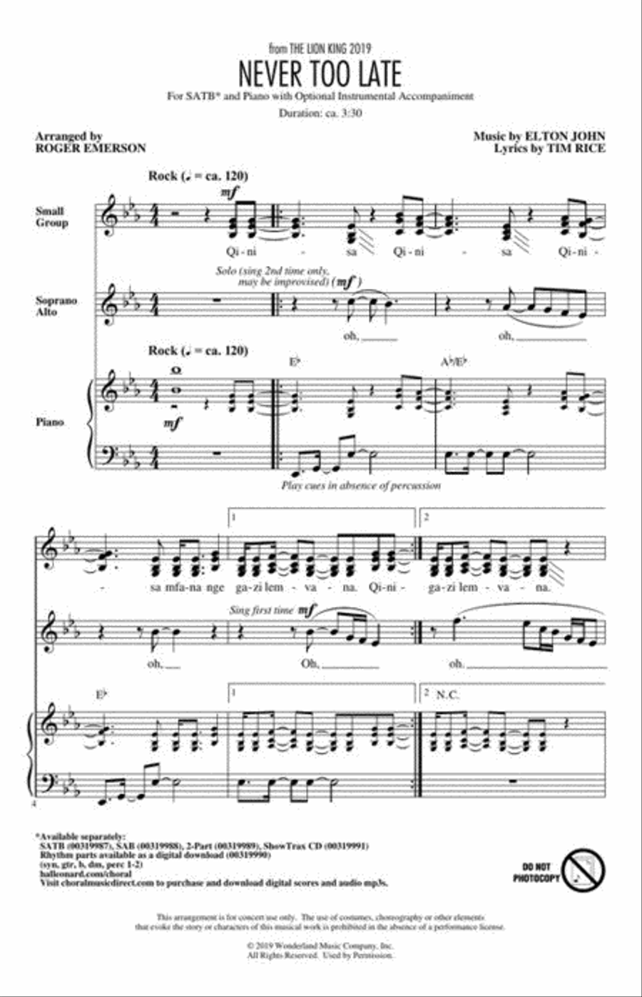 <br>Sheet music extract