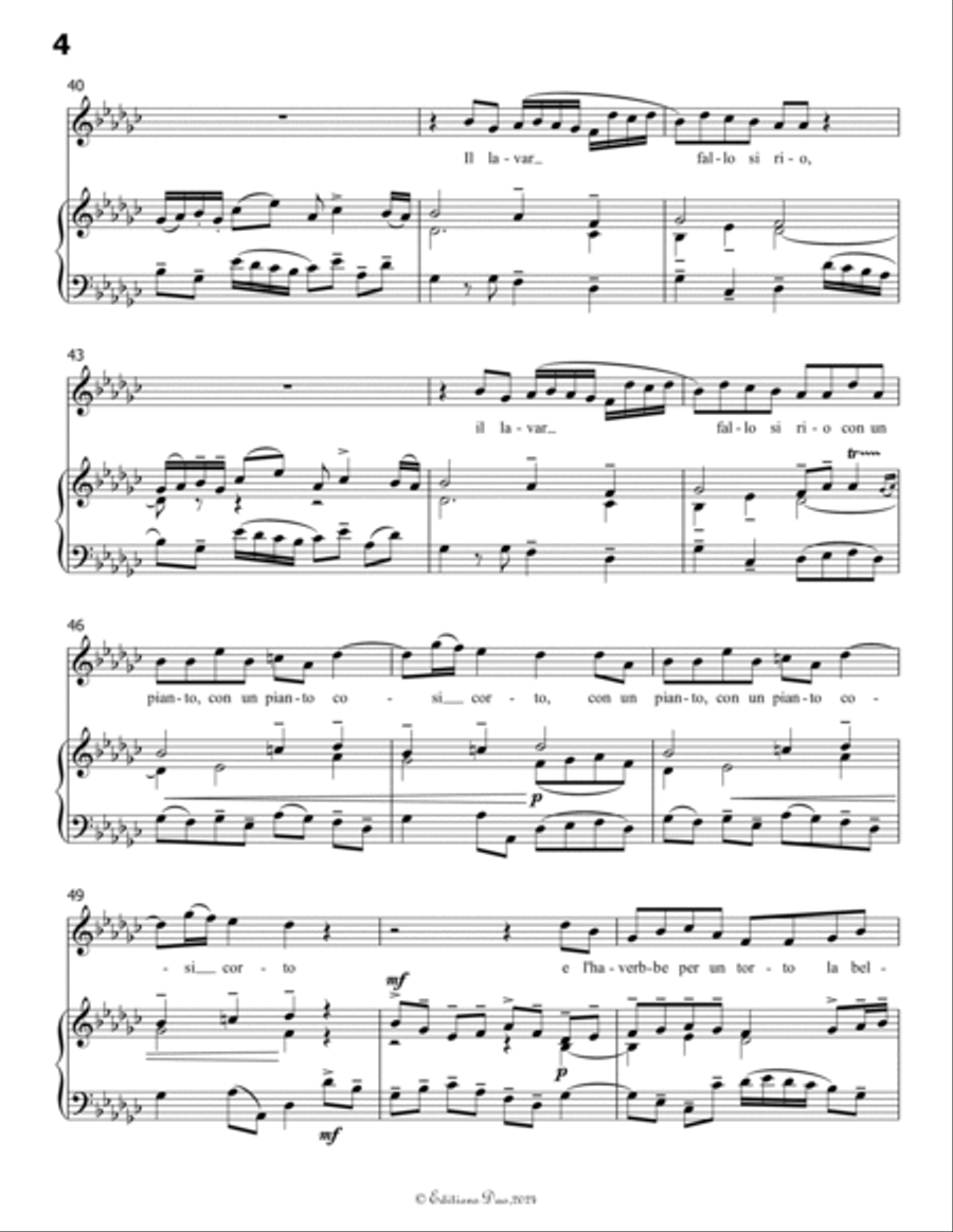 L'amante pastorella, by Bassani, in G flat Major Voice scores gallery preview page 6