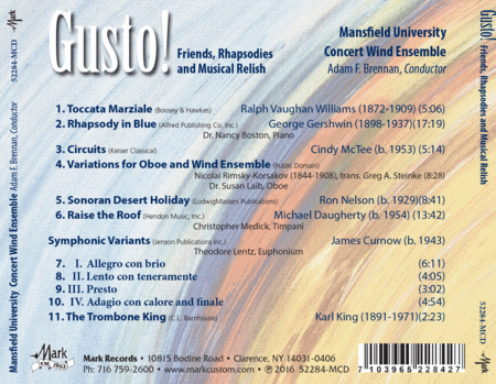 Gusto! Friends, Rhapsodies and Musical Relish
