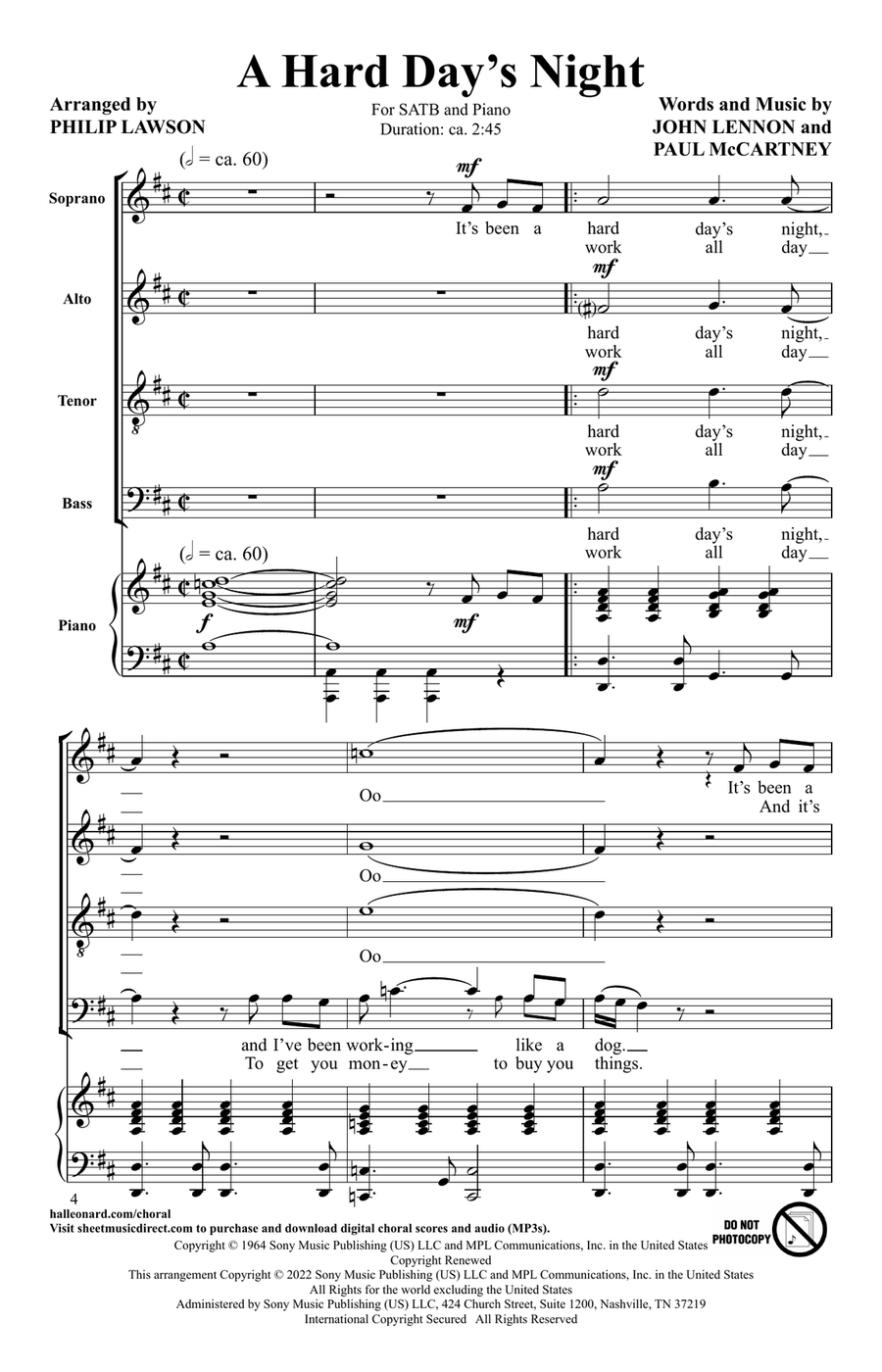 A Hard Day's Night (5 Beatles Songs) (arr. Philip Lawson)