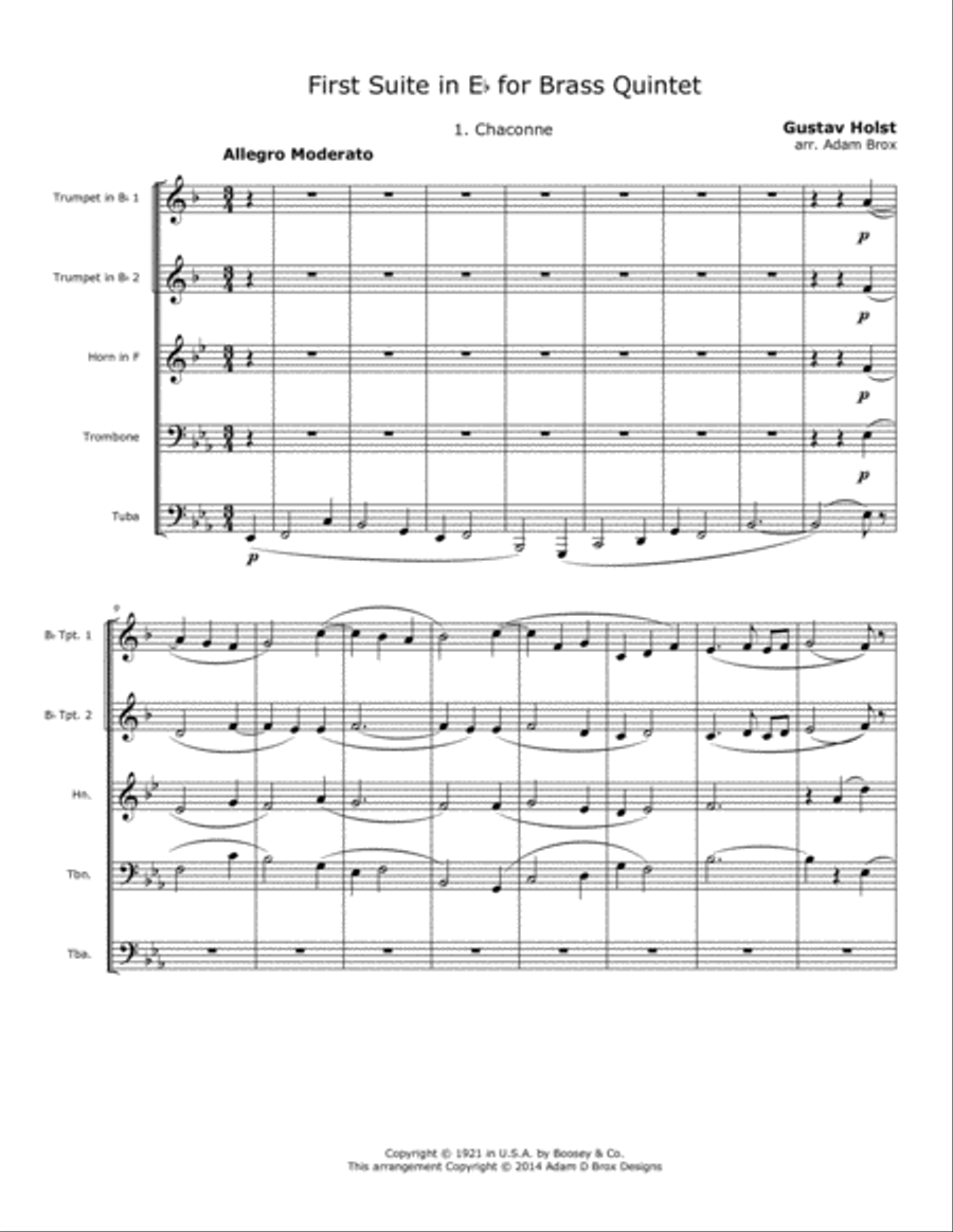 First Military Suite in F Brass Ensemble scores gallery preview page 3