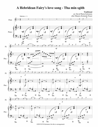 Hebridean fairy's love song (Tha Mi sgith) arranged for flute and piano
