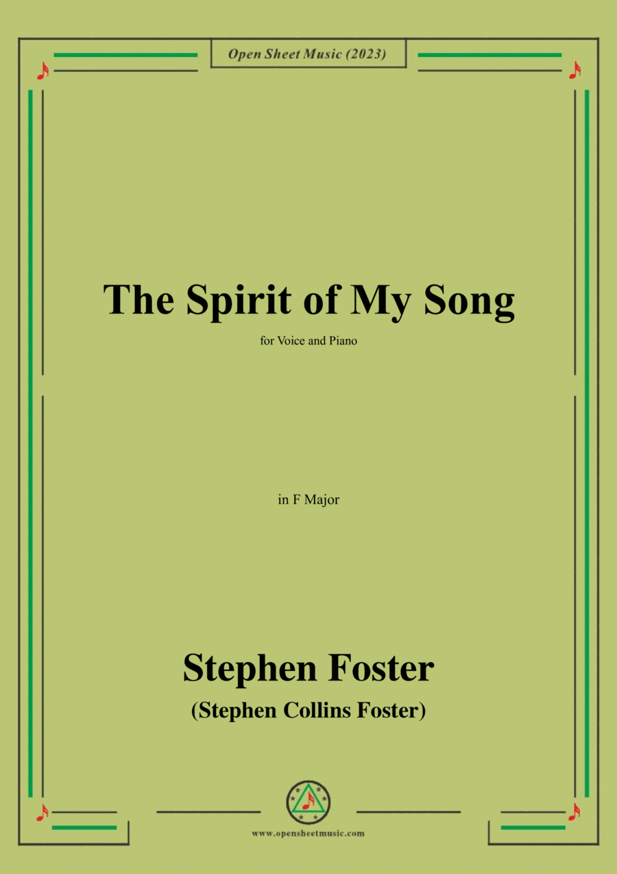 S. Foster-The Spirit of My Song,in F Major Voice scores gallery preview page 1