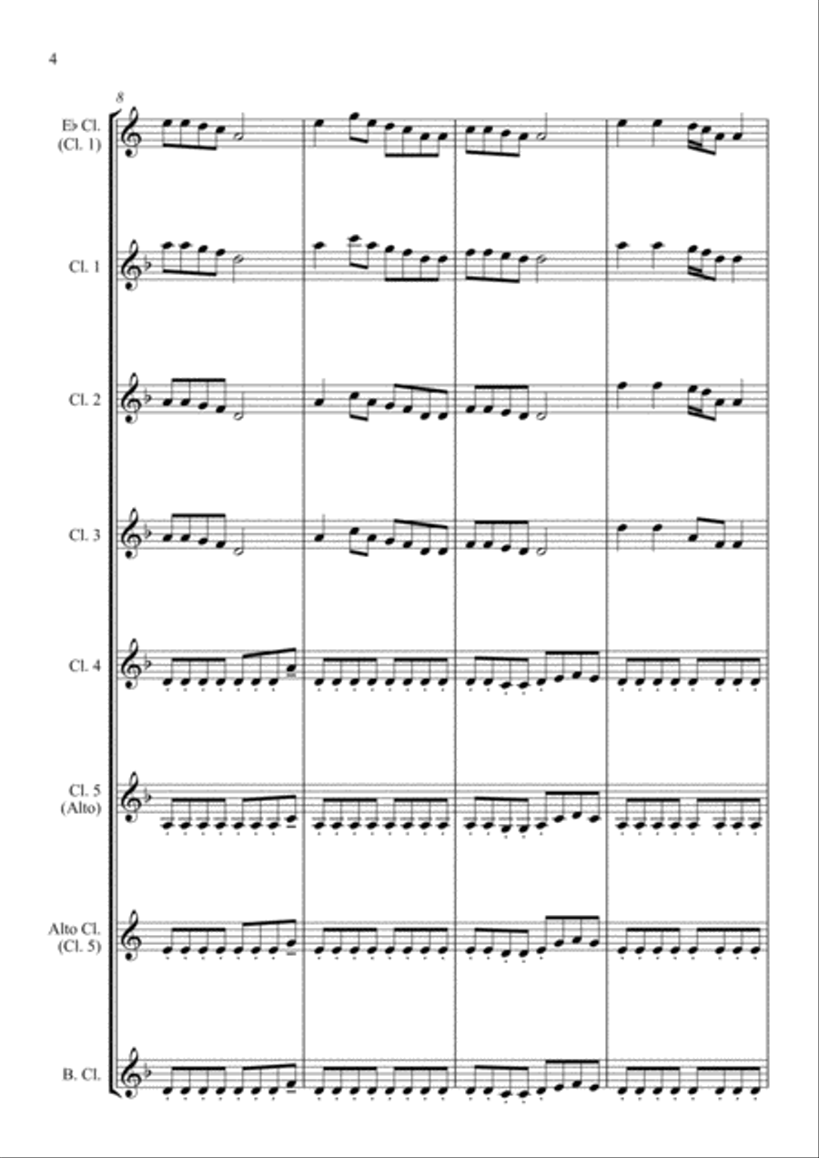 Rolling In The Deep Clarinet Choir scores gallery preview page 4