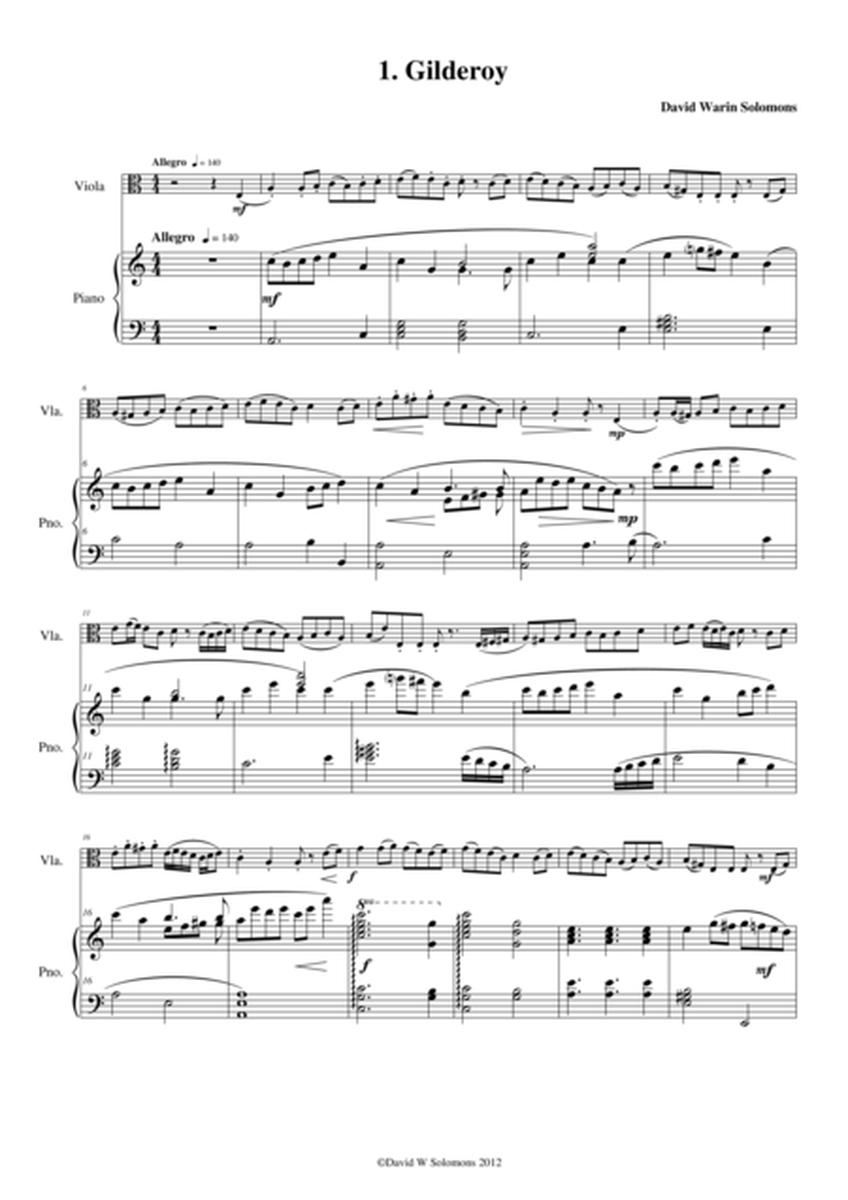 Folk Song Snapshots for Viola and Piano image number null
