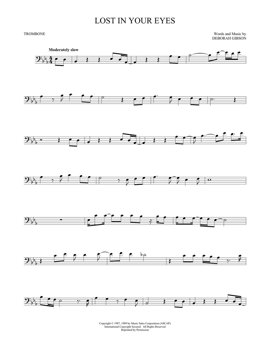 Lost In Your Eyes Lost In Your Eyes Trombone Solo scores gallery preview page 1