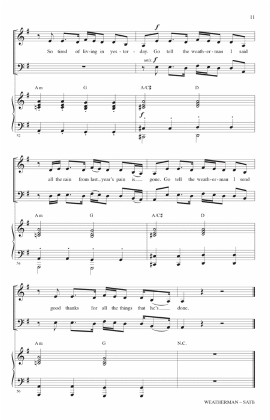 Weatherman (arr. Roger Emerson) 4-Part scores gallery preview page 9