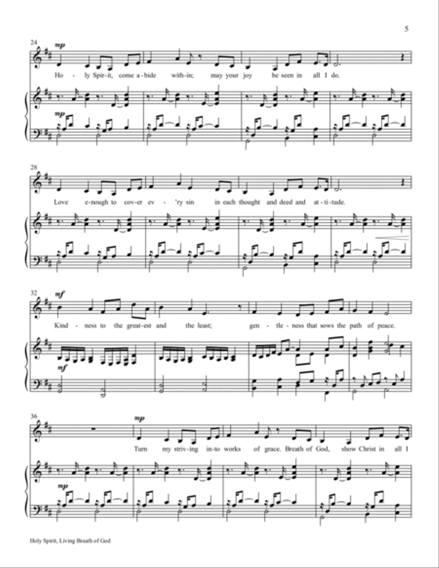 Holy Spirit, Living Breath of God Voice Solo scores gallery preview page 5