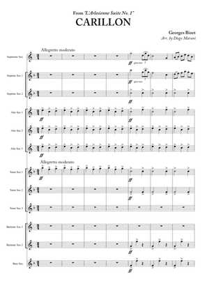 Carillon from "L'Arlesienne Suite No. 1" for Saxophone Ensemble