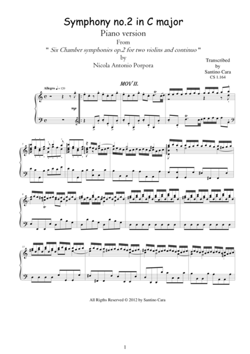 Porpora NA - Symphony no.2 in C - II. Allegro-Piano version image number null