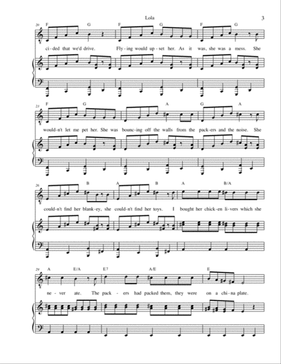 Lola Lola Tenor Voice scores gallery preview page 3