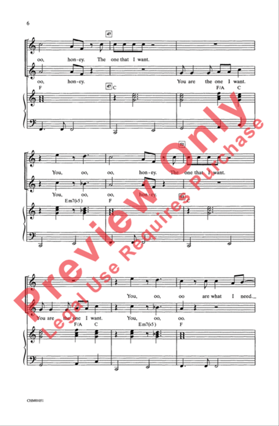 You're the One That I Want 2-Part scores gallery preview page 6