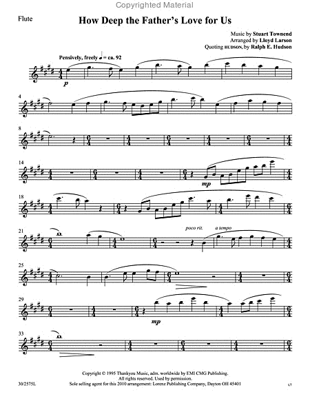 How Deep the Father's Love For Us - Instrumental Score and Parts