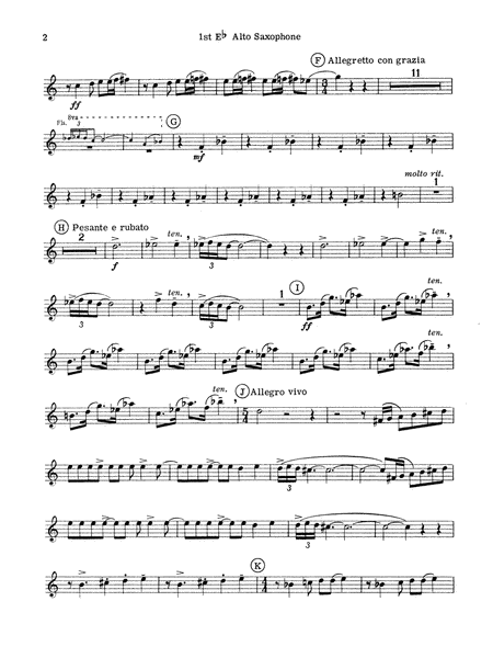 Symphonic Dance No. 3 ("Fiesta"): E-flat Alto Saxophone