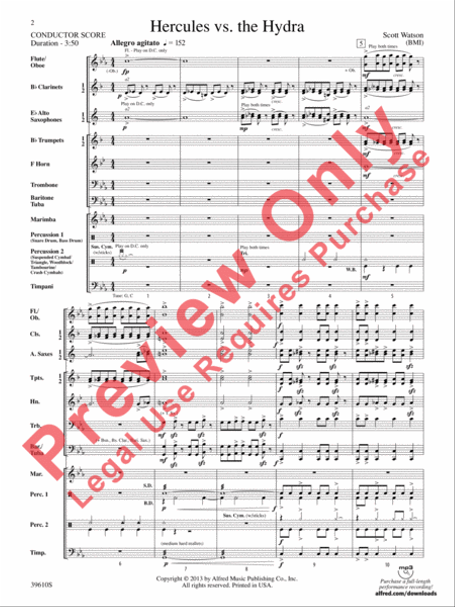 Hercules vs. the Hydra Concert Band scores gallery preview page 3