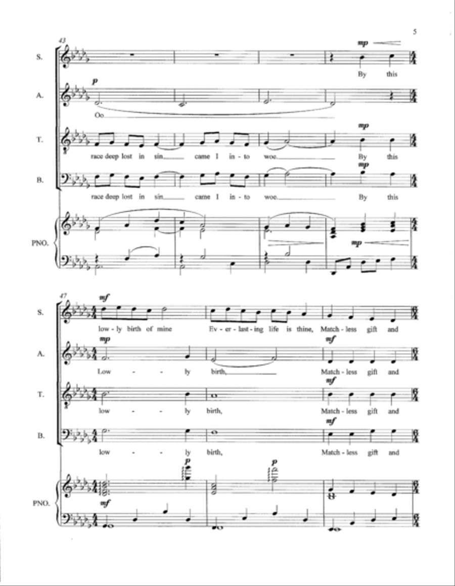 Wondrous Gift - SSATB & Piano SSATB scores gallery preview page 5
