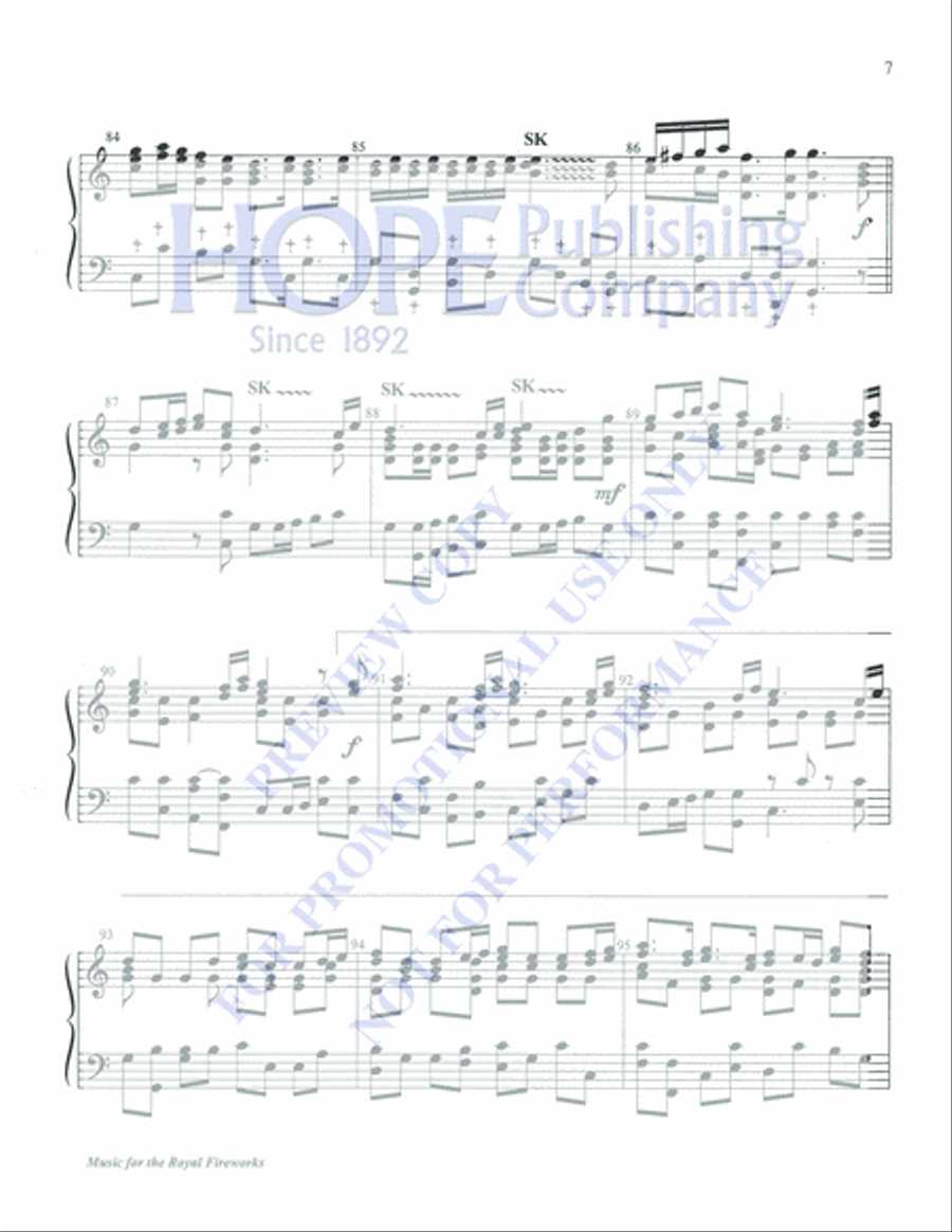Music for the Royal Fireworks 5-Octaves scores gallery preview page 7